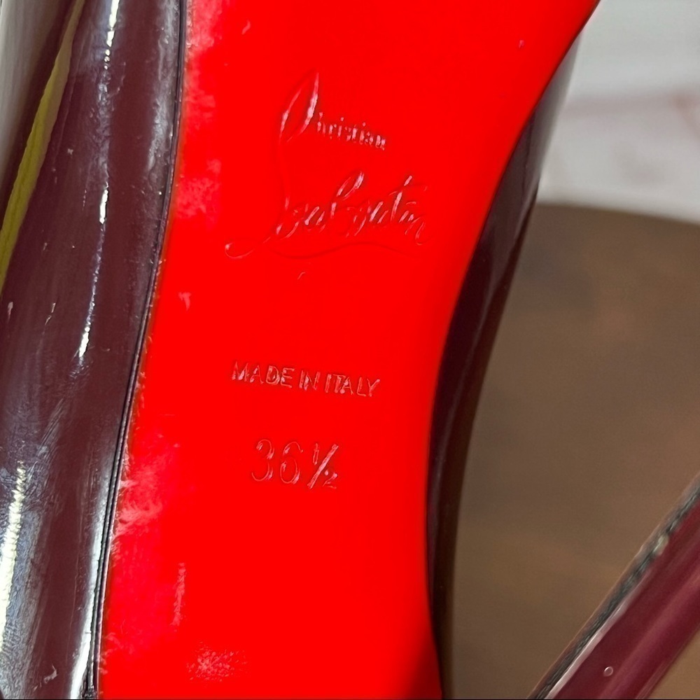 CHRISTIAN LOUBOUTINS Pigalle Deep red wine 36.5 - Picture 12 of 13